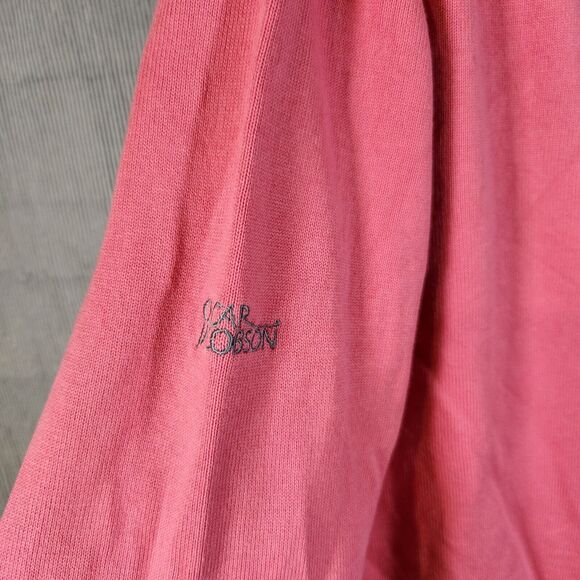 Oscar Jacobson Medium $91 Pink Bogart Tour Half Zip 100%‎ Cotton Made In Italy - Picture 5 of 10